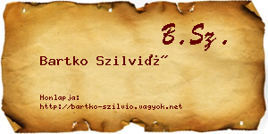 Bartko Szilvió névjegykártya