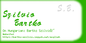 szilvio bartko business card